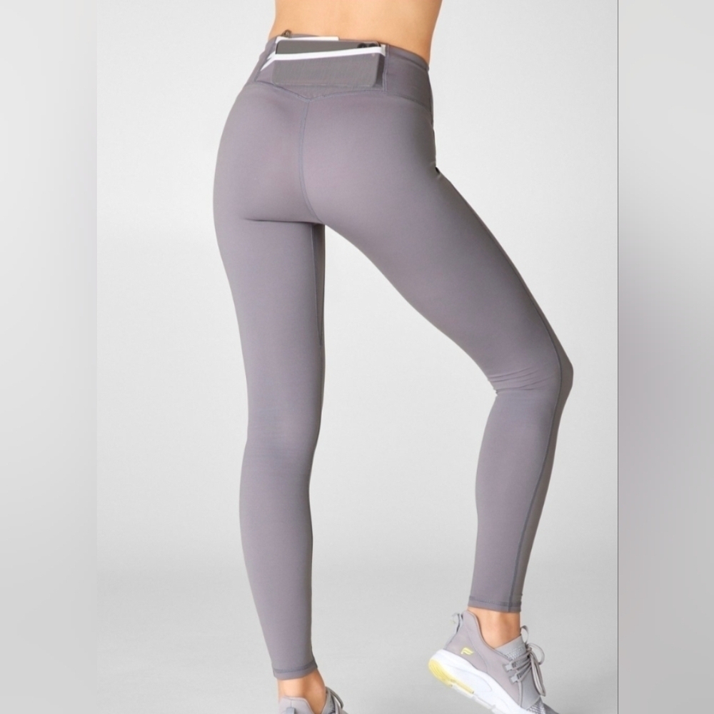Fabletics Trinity Motion365® High-Waisted Legging, Color Quarry Grey/White Sz S - Picture 2 of 15